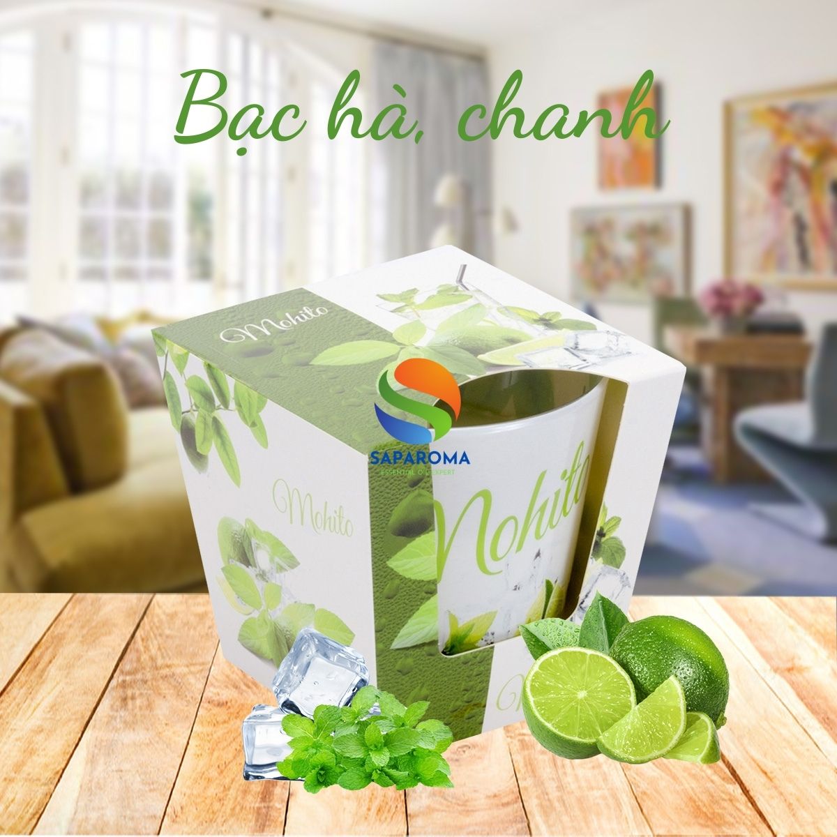 Ly nến thơm tinh dầu Bartek Mohito 115g QT028230 - hương bạc hà, nến trang trí, thơm phòng, thư giãn, khử mùi (giao mẫu ngẫu nhiên)