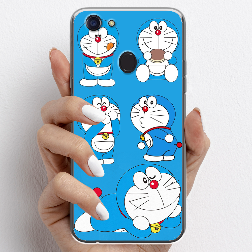 Ốp lưng cho Oppo F5 nhựa TPU mẫu Doraemon ham ăn