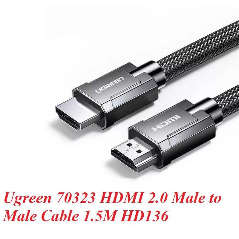 Ugreen UG70323HD136TK 1.5M 2.0 4K 60Hz 18Gbps màu đen Cáp HDMI chống nhiễu độ phân giải Cao - HÀNG CHÍNH HÃNG