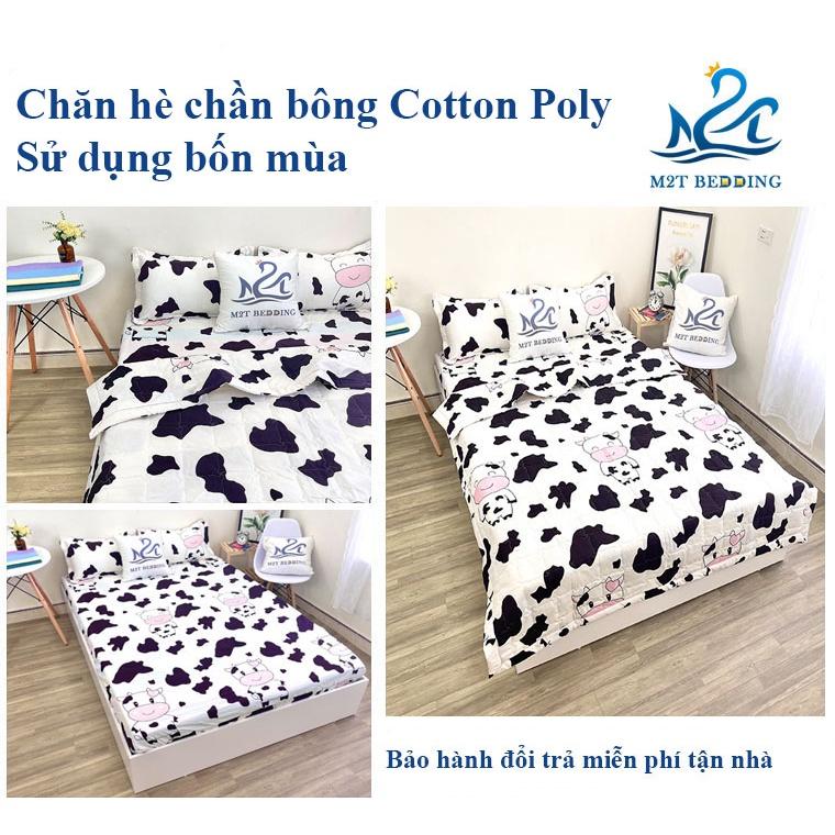 Chăn hè chần bông Cotton Poly M2T Bedding, mền cotton họa tiết đáng yêu kích thước 1m8x2m