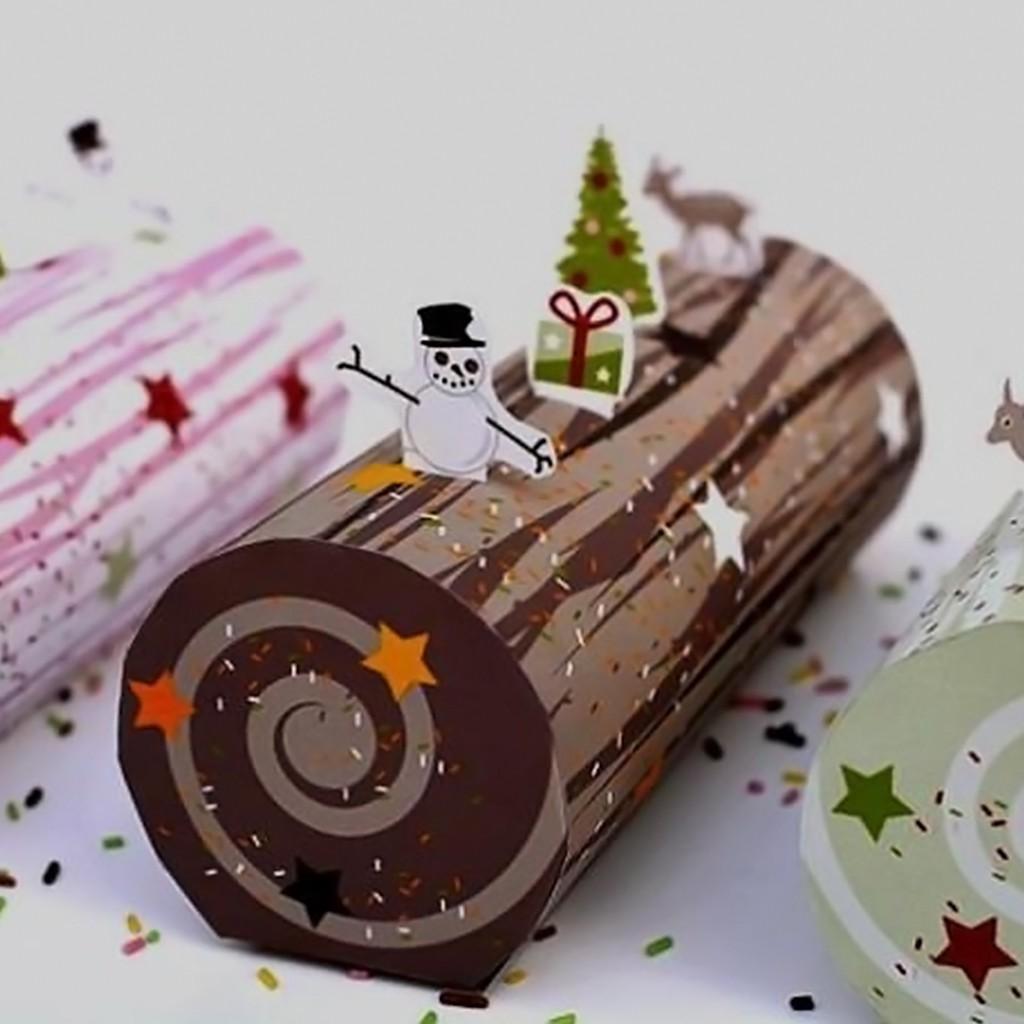 Mô hình giấy Giáng Sinh Noel Decorative Log - Christmas Time