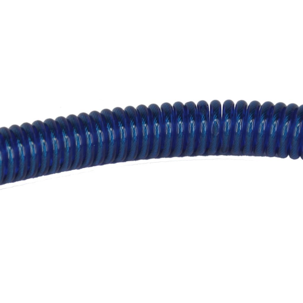 Retractable Coiled Fishing Lanyard Steel Wire Pier Rope Tether Blue