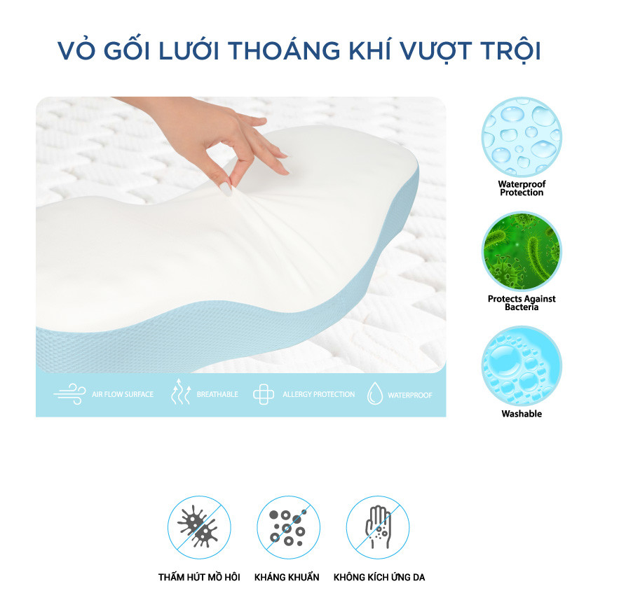 Set gối gia đình - Gối ngủ ngon giảm đau vai gáy cổ - Sleep Therapy - Màu ngẫu nhiên