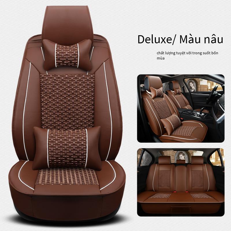 Đệm ô tô mùa hè mới giá thấp nhất bốn mùa đệm ô tô bằng da và lụa băng đa năng bọc ghế toàn diện
