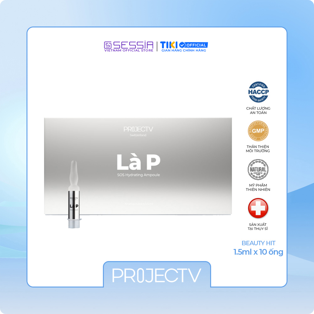 [SALE HÈ] Tinh chất dưỡng ẩm Là P Beauty Hit - PROJECT V - Ampoule với peptides cho da mặt (10 ống x 1.5ml) - Xuất xứ Thụy Sĩ, Hàng Chính Hãng