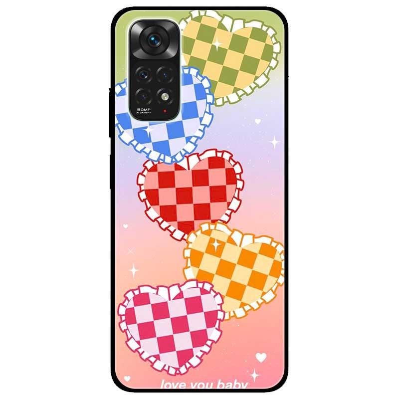 Ốp lưng dành cho Xiaomi Redmi Note 11 4G mẫu Tim ô Vuông