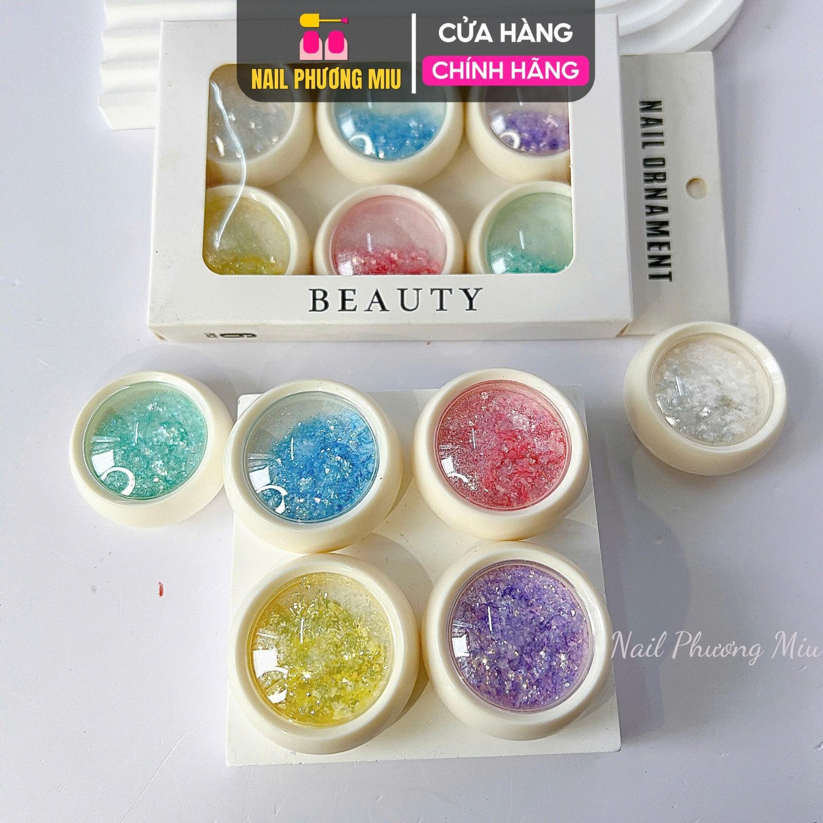 Nhũ Khổng Tước Kim Tuyến 6 Màu Trang Trí Móng Siêu Xinh, Gel Nhũ Đa Dạng Màu Sắc, Tạo Hiệu Ứng Ẩn Gel - Nail Phương Miu Nữ Sơn Gel