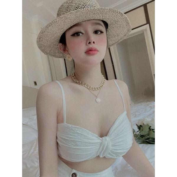 Sét áo 2 dât cột nơ chân váy nút