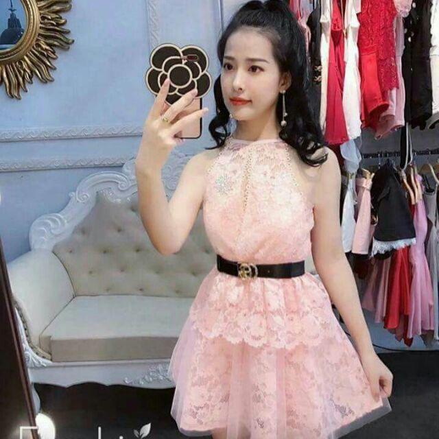 Đầm ren 2 tầng đắp chéo