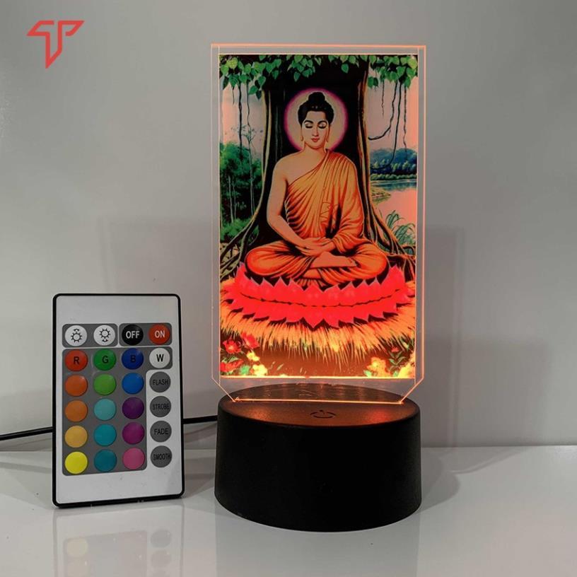 Đèn Led hình Phật Thích Ca Mâu Ni, đèn led 3D hình thờ, Tranh led