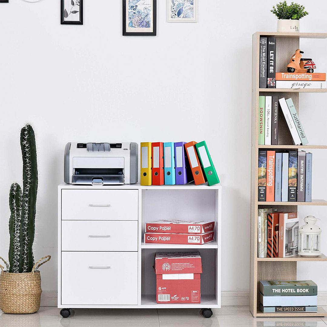 Kệ để máy in gỗ hiện đại SMLIFE Piplup | Gỗ MDF dày 17mm chống ẩm | D80xR40xC71cm