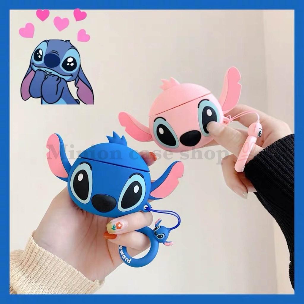 Bao Case Ốp dành cho Airpods 1/2, Airpods Pro Lilo tai to silicon 3D Lilo &amp; Stitch cao cấp