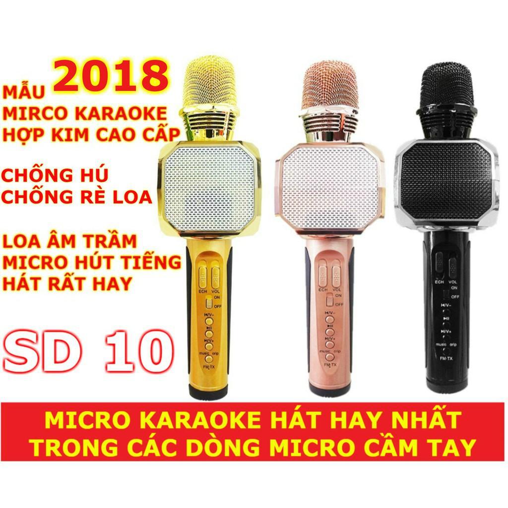Loa bluetooth,Micro kèm loa Bluetooth Karaoke SD-10 Model 2018 cực hay
