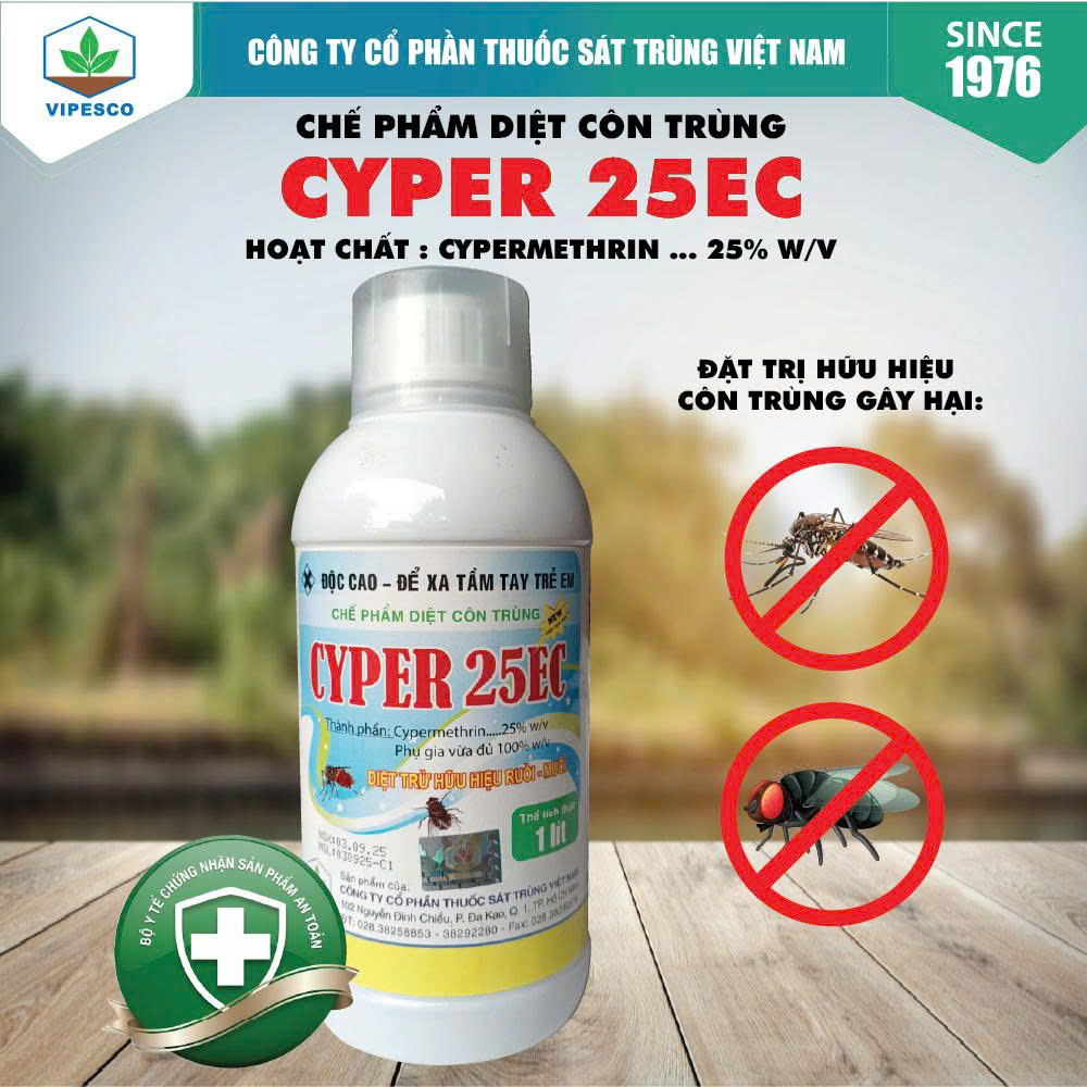 CYPER 25 EC (LÍT) - XUA VÀ DIỆT TRỪ RUỒI, MUỖI