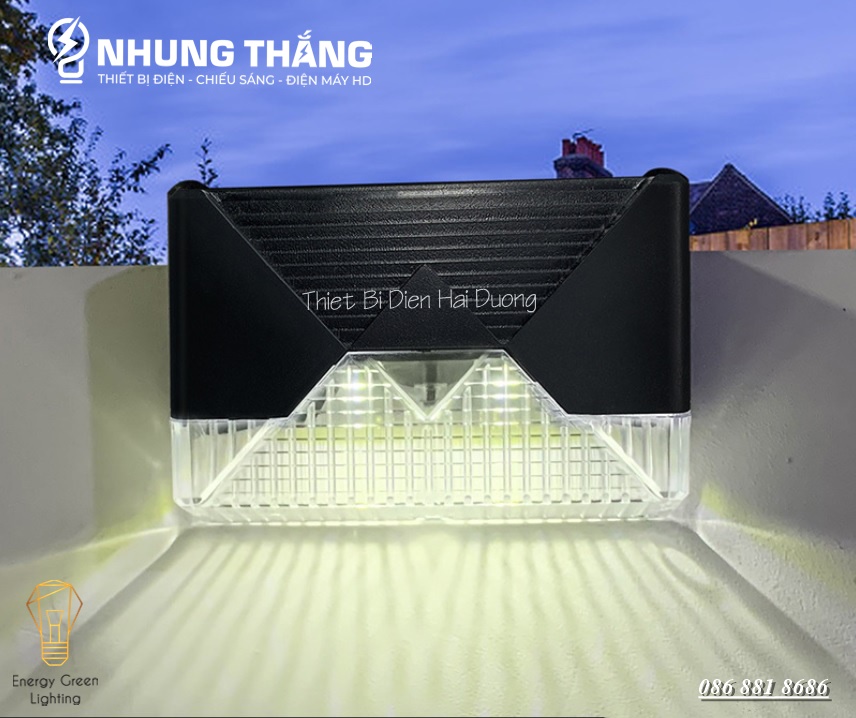 Đèn LED Pha Lê Gắn Tường Năng Lượng Mặt Trời TH798 - Chiếu Sáng Lối Đi - Chân Cầu Thang - Hàng Rào - Hành Lang - Có Video