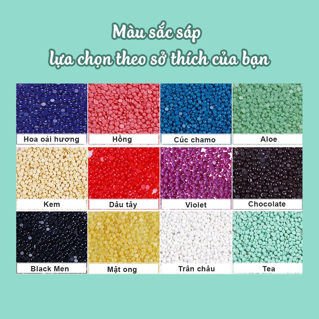 12 Colors SÁP WAX LÔNG NÓNG HẠT ĐẬU HARD WAX BEAN 100g Professional High End Waxing Brand 100g Tặng KÈM QUE WAX GỖ