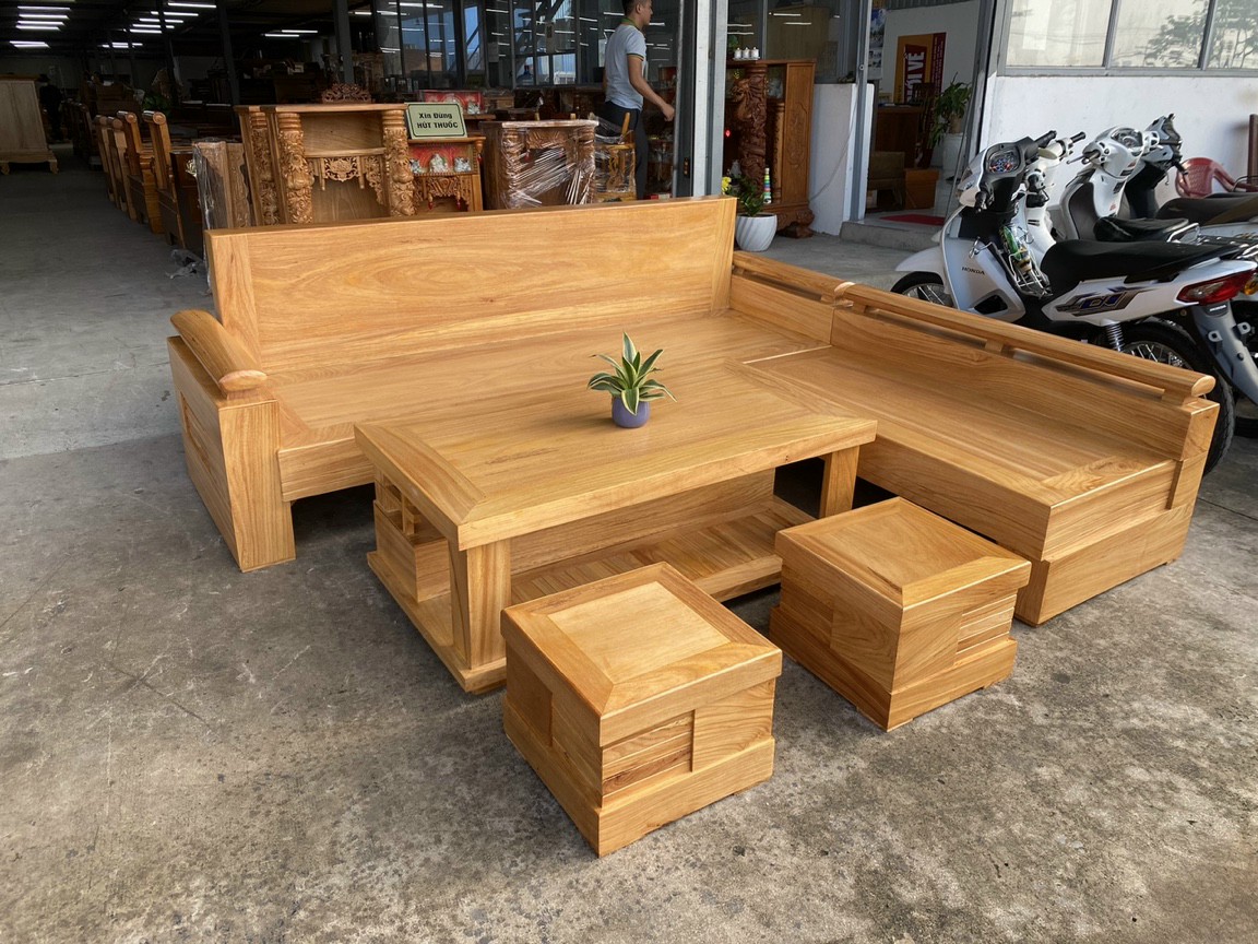 Bộ bàn ghế phòng khách ,bộ sofa góc L gỗ gõ đỏ