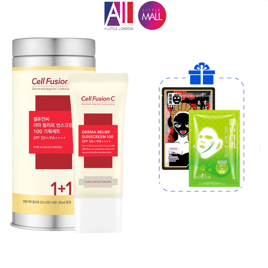 Kem chống nắng Cell Fusion C Derma Relief Suncreen 100 SPF50+ PA+++TẶNG 1 mặt nạ Sexylook
