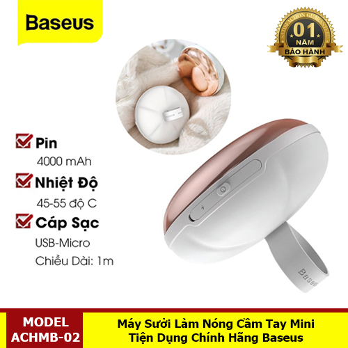 Máy Sưởi Giữ Ấm Cầm Tay Mini Tiện Dụng Kiêm Pin Sạc Dự Phòng 4000 mAh - Hàng Chính Hãng Baseus