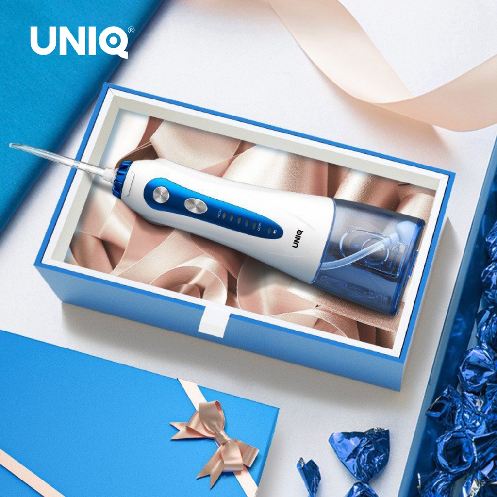 Tăm Nước Cầm Tay UNIQ Smile S1 Nhật Bản Cao Cấp Máy Vệ Sinh Răng Miệng Mini Tốt May Tam Nuoc Waterpik Gia Đình Không Dây Xịt Xỉa Rửa Làm Sạch Kẽ Răng Niềng Dụng Cụ Cạo Lưỡi Nhập Khẩu