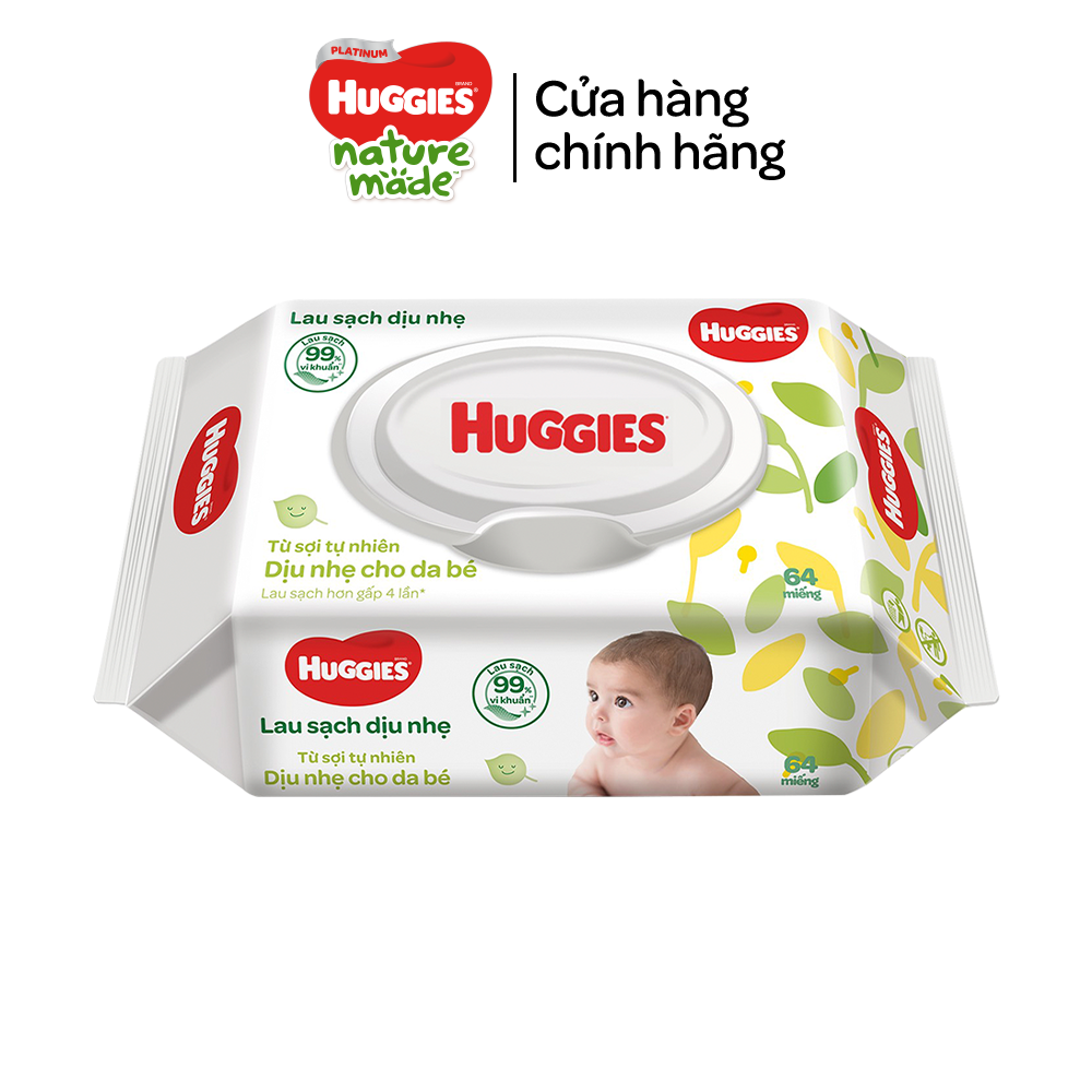 Combo 12 gói khăn giấy ướt cho trẻ sơ sinh HUGGIES (Gói 64 tờ)