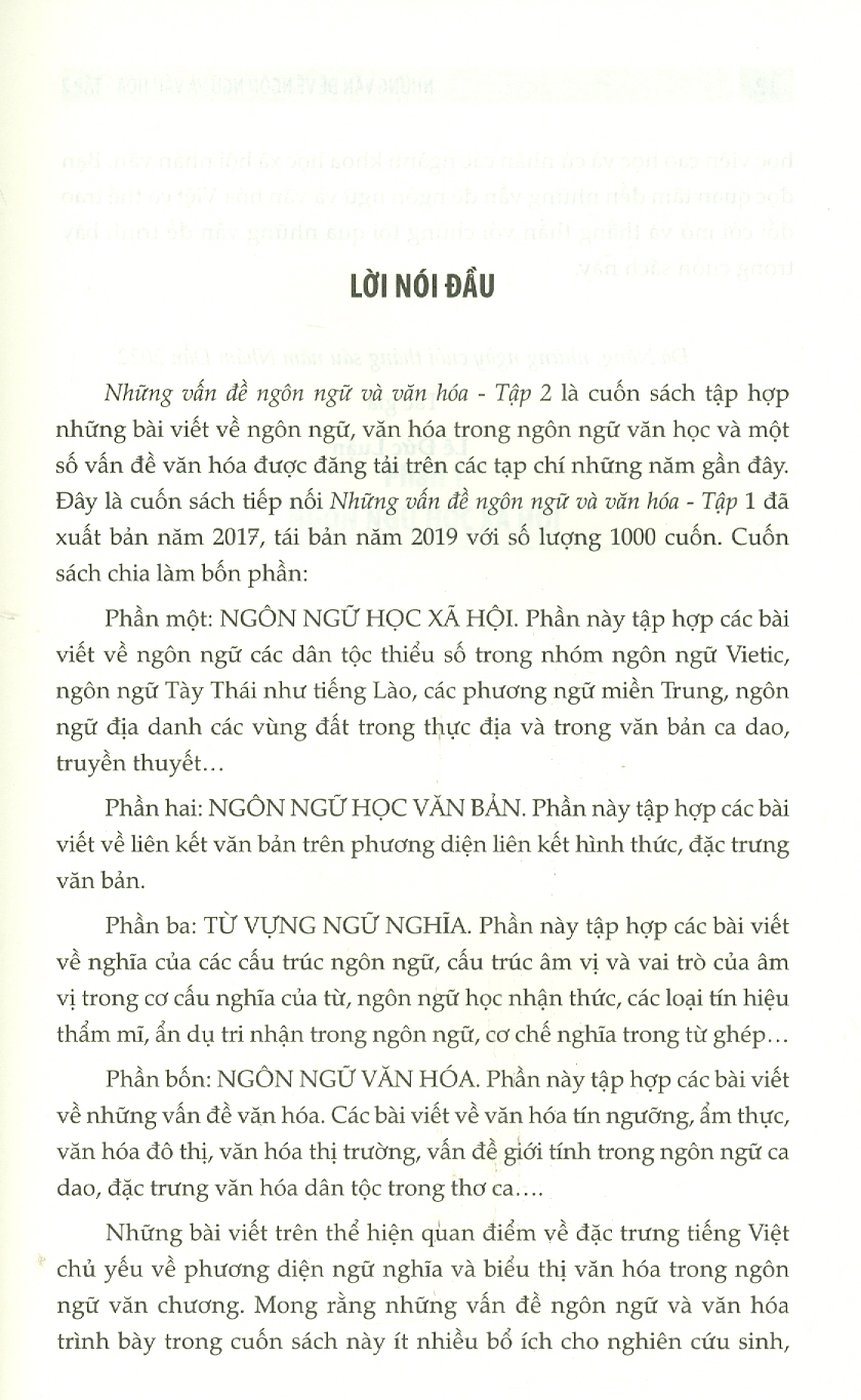 Những Vấn Đề Ngôn Ngữ Và Văn Hóa - Tập 2