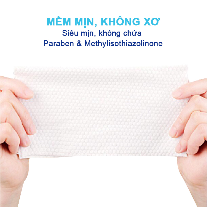 Khăn giấy ướt không mùi, Khăn ướt cho bé Likado chính hãng mềm mịn an toàn cho bé – SKH010