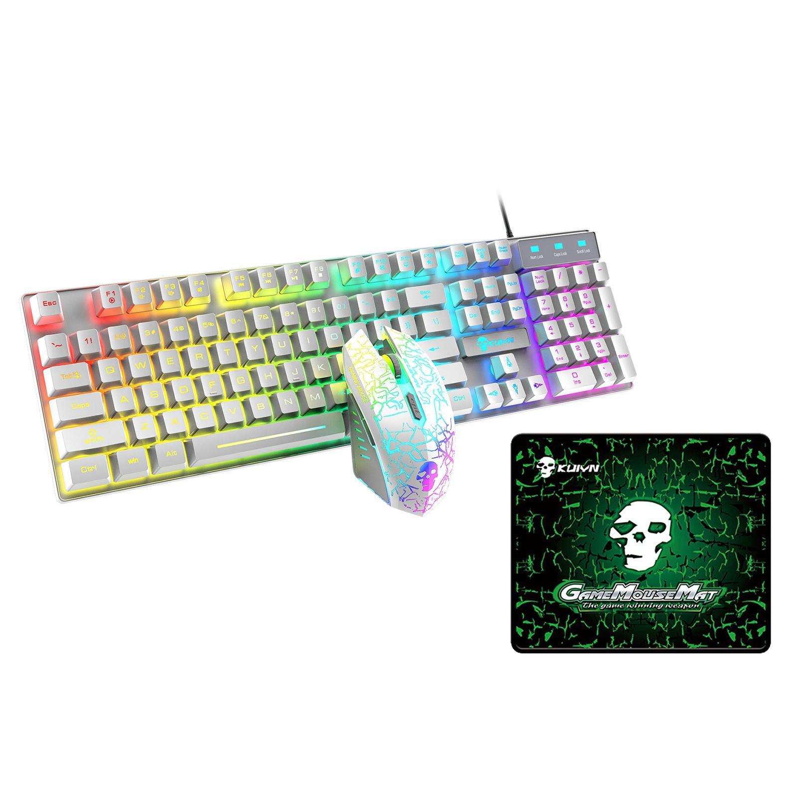 USB Wired RGB Backlit Keyboard Mouse Set Rainbow Backlit
