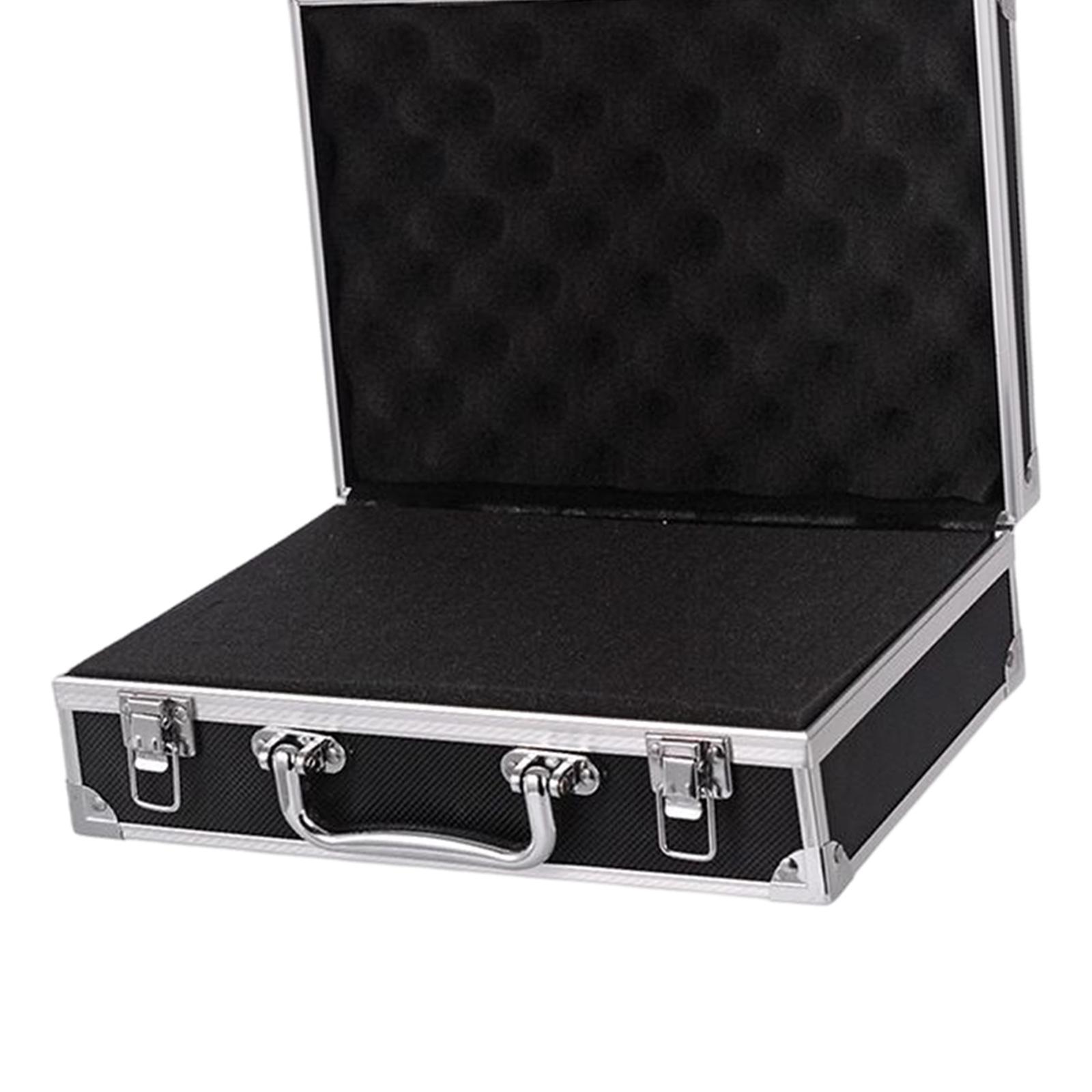 Aluminum Alloy Carrying Case Lightweight Waterproof Briefcase Multipurpose Black