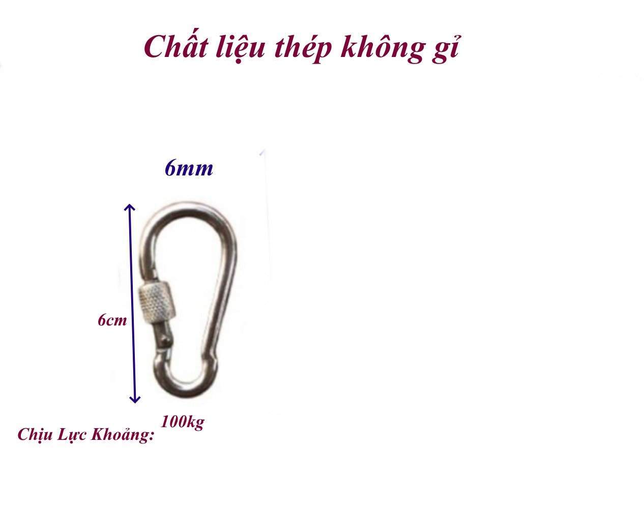 Móc khóa an toàn chốt ren Chất liệu thép mạ kẽm siêu cứng không gỉ an toàn bền bỉ chắc chắn