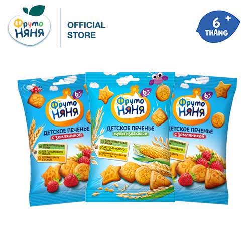 Combo 3 gói bánh quy ăn dặm mix vị FrutoNyanya 50g/gói