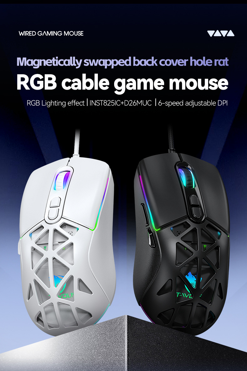 Chuột Có Dây T-WOLF G520 Led RGB – Hàng Chính Hãng