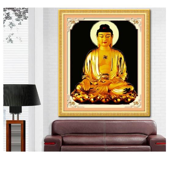 Tranh Đính Đá PHẬT A DI ĐÀ . Kích Thước: 65cm x 47cm - 1m1 x 80cm