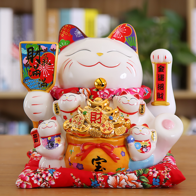 Mèo Thần Tài tay vẫy 27cm - Thiên Kim Vạn Lượng