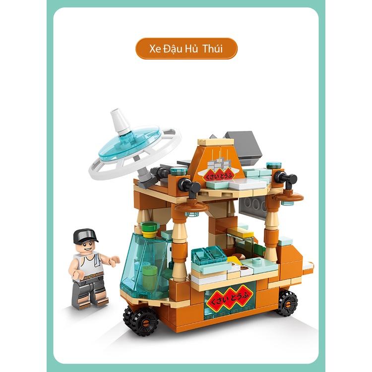 Đồ chơi khối xây dựng lego Phố Ẩm Thực Xây dựng mô hình,Quà tặng cho trẻ em trò chơi trí não