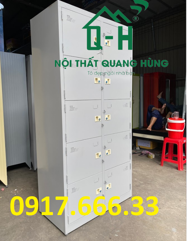 TỦ HỒ SƠ VĂN PHÒNG - CÔNG TY 10 CỬA SƠN TĨNH ĐIỆN KHÔNG CHÂN MÀU XÁM 1M8X90X45CM