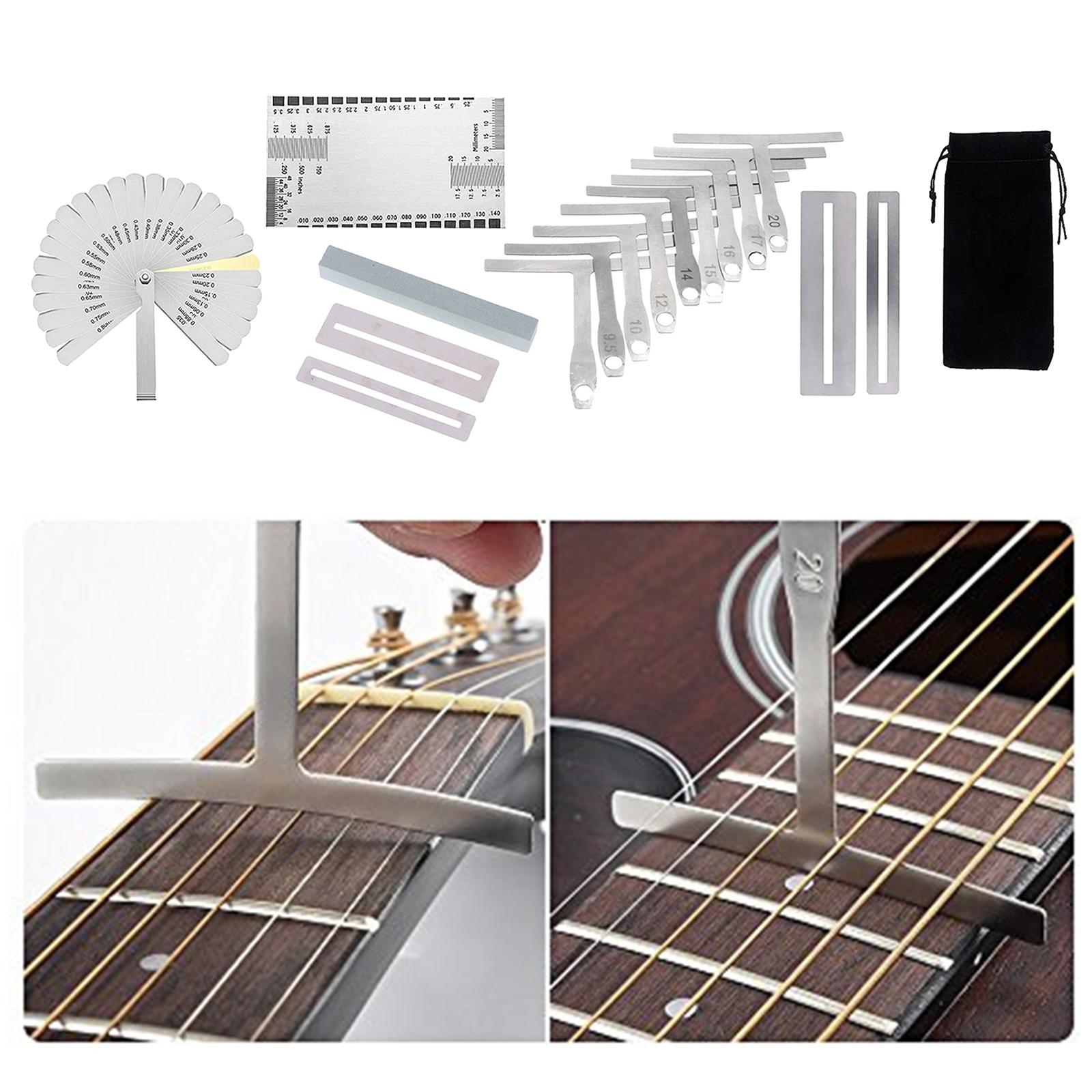 Guitar Luthier Tools Luthier Measuring Tools Set Guitar Set Up Kit with Carry Bag for Guitar, Bass, Banjo, Ukulele, Mandolin