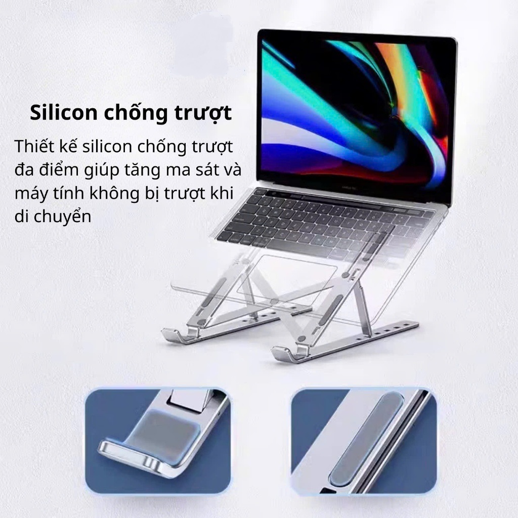 Bộ Giá Đỡ Laptop gấp gọn và quạt - Đế Kê Laptop Tản Nhiệt Có Thể Điều Chỉnh Độ Cao