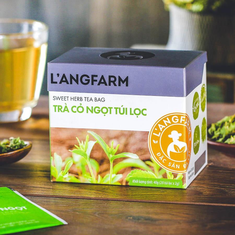 Trà cỏ ngọt túi lọc L'angfarm, 20 tép, hộp