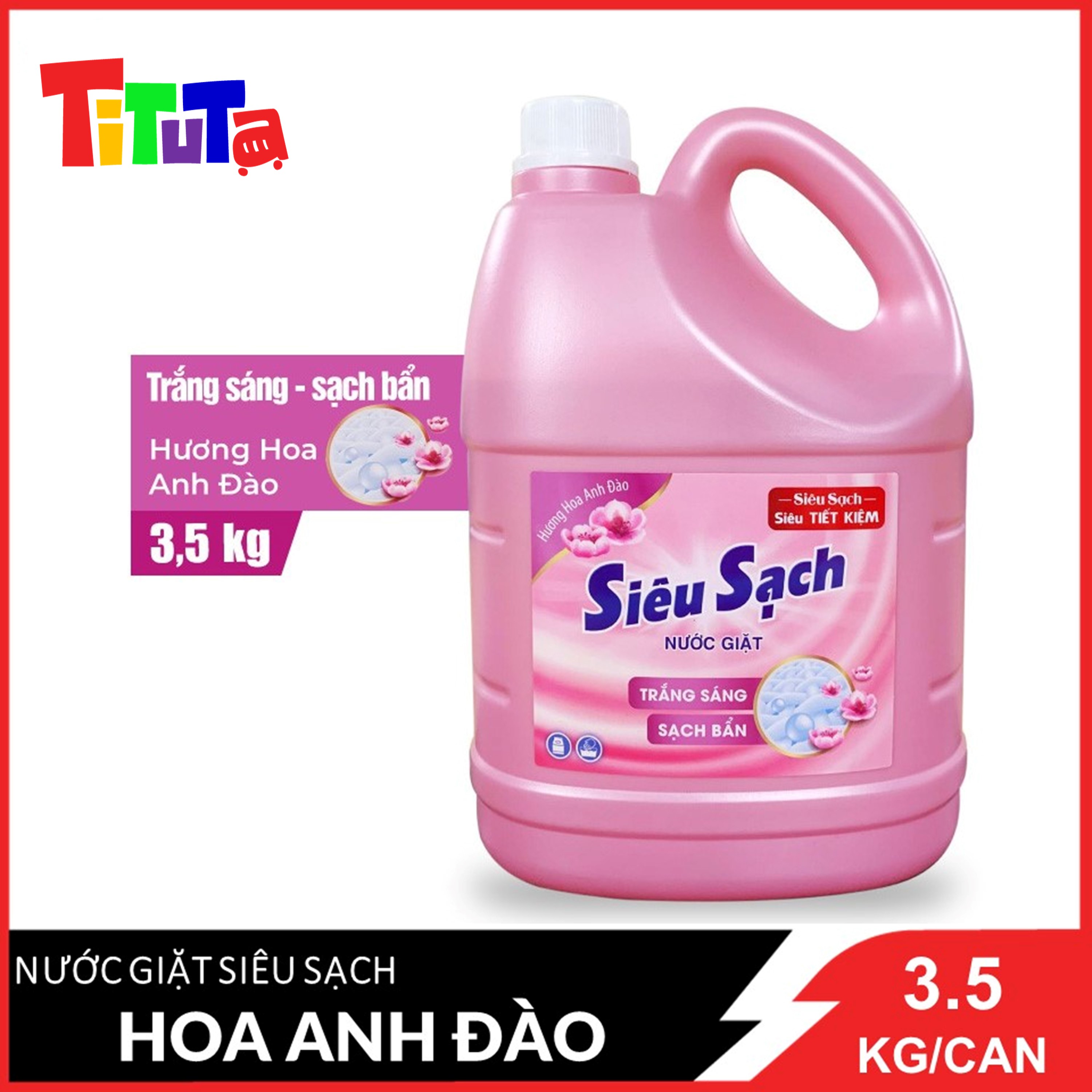 Nước giặt Siêu Sạch Lix hoa Hồng can 3.5L