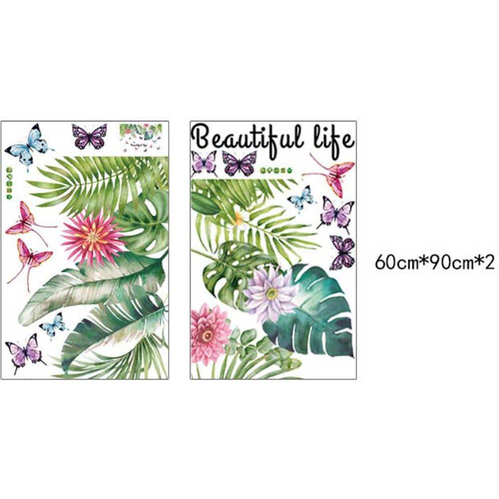 Decal giàn hoa lá nhiệt đới