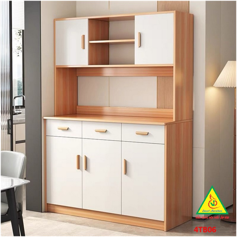 Tủ bếp gia đình gỗ MDF phong cách hiện đại 4TB06 - Nội thất lắp ráp Viendong Adv