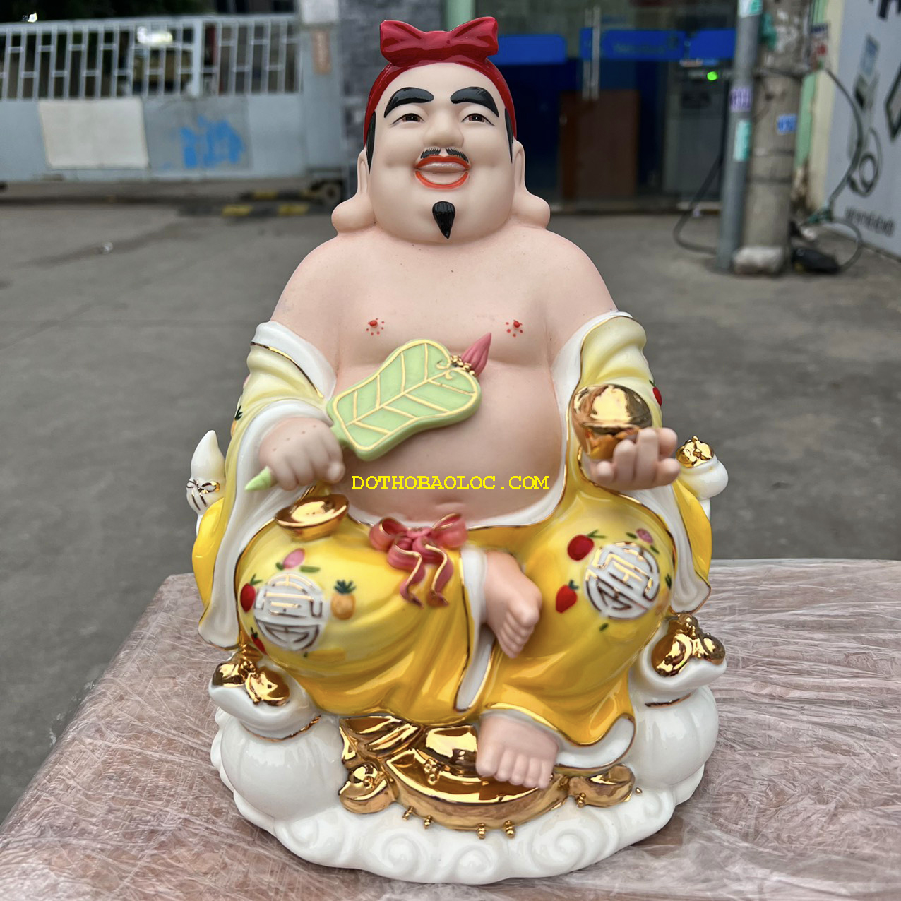 Tượng Thần Tài Thổ Địa sứ đức hóa cao cấp nhập khẩu Đài Loan cao 25cm – VÀNG