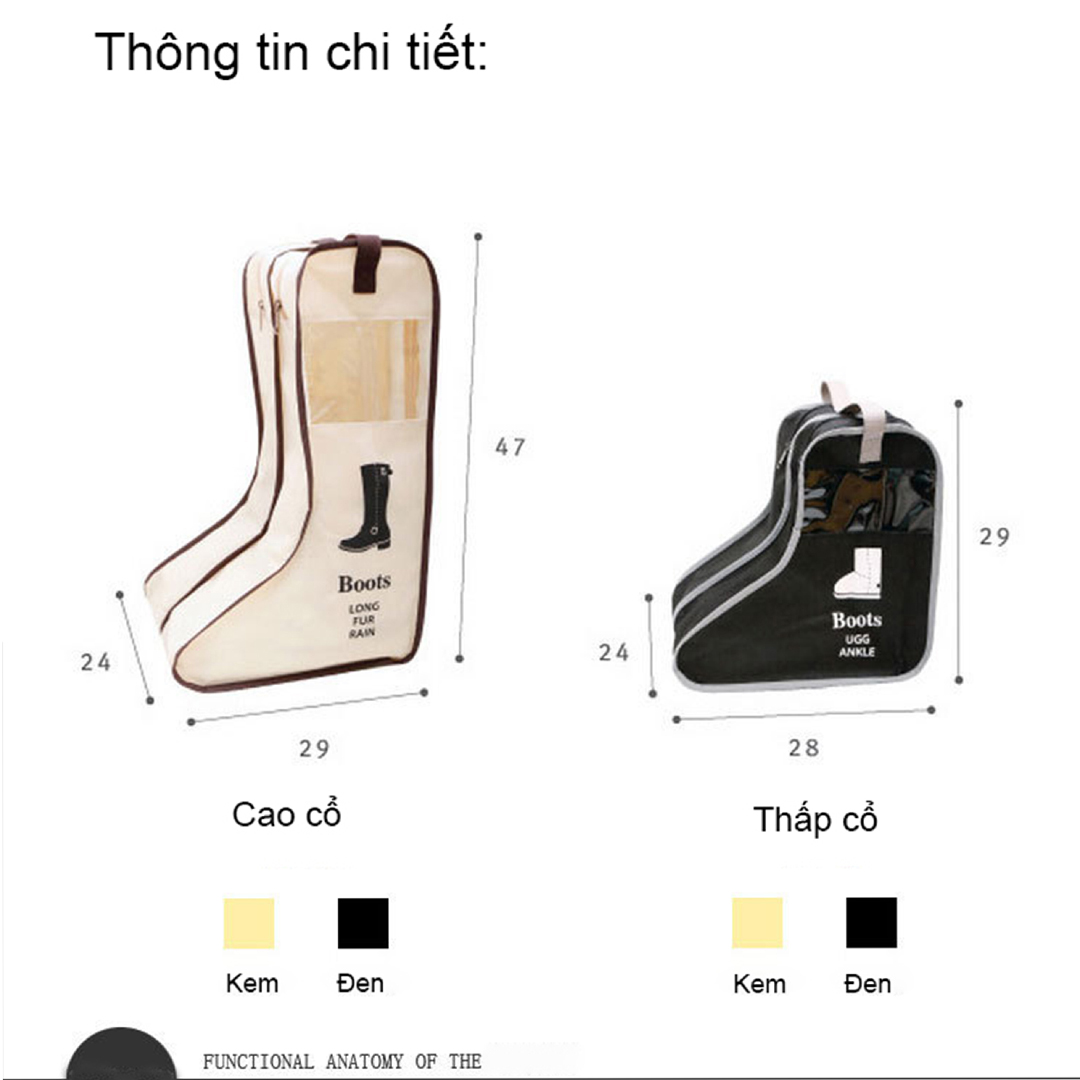 Túi Đựng Giày Boots Phong Cách Hàn Quốc, Có Hai Ngăn Riêng Biệt Cho Từng Chiếc Giày