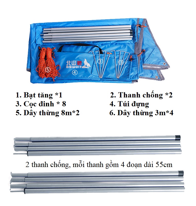 Bạt tăng, tấm tăng chữ nhật BSW-ZL020