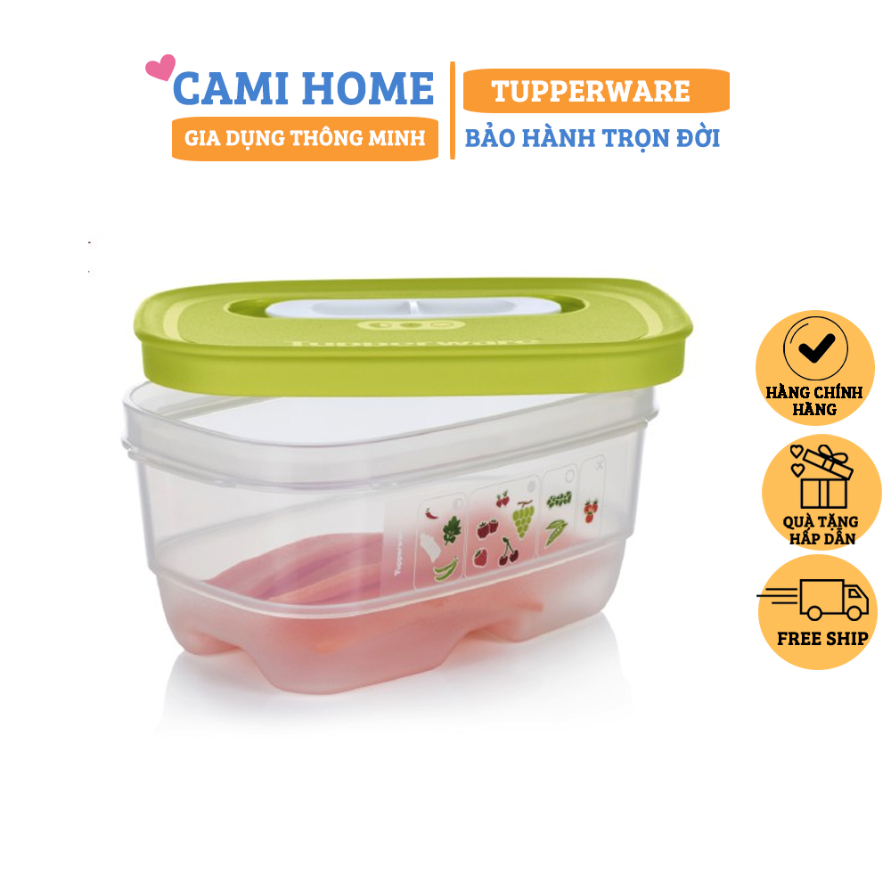 Hộp Trữ Mát Rau Củ Ventsmart 375ml Tupperware, Hộp Có Nút Hô Hấp Giúp Trái Cây Tươi Lâu Hơn