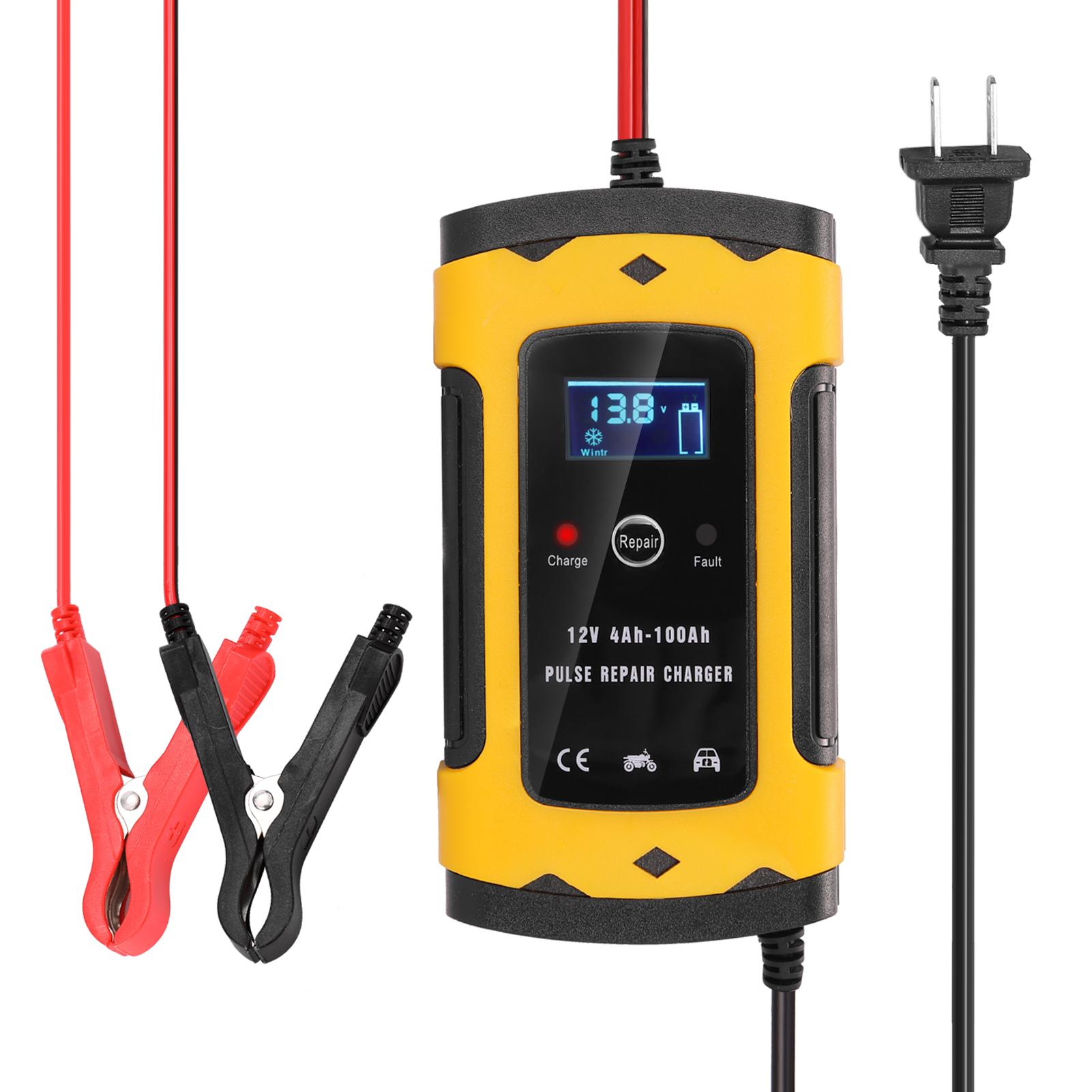 Digital LCD Display 12 V 6A Motorcycle Battery Recharger for Lead Acid Battery Auto Moto Battery Recharging Tool