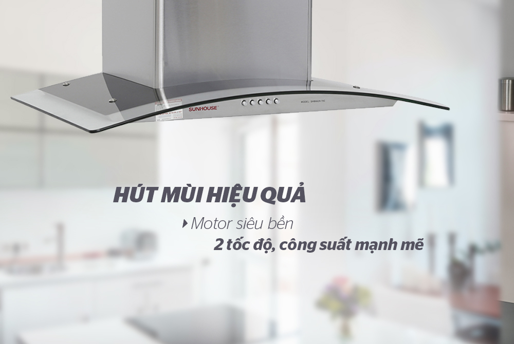 Máy hút mùi kính cong Sunhouse SHB6629-70C - Hàng chính hãng