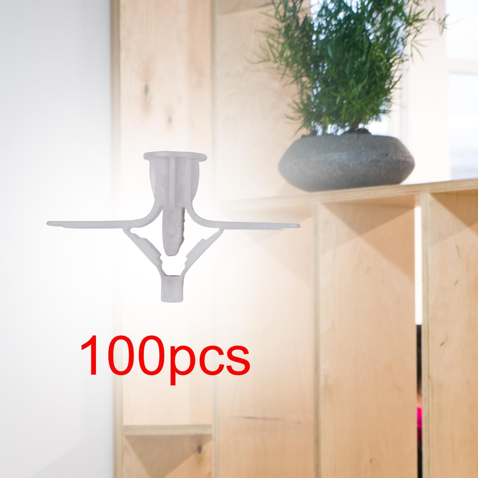 100Pcs Plasterboard Screws, Drywall Cavity Wall Fixings Screws Fastener, Expansion Tube Wall Installation Fastener for Lamp Installation