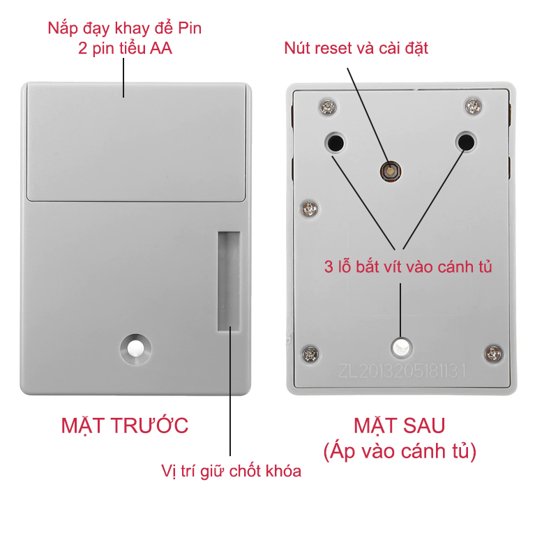 Khóa ngăn kéo bàn, tủ cá nhân sử dụng thẻ từ ID RFID kèm 3 thẻ